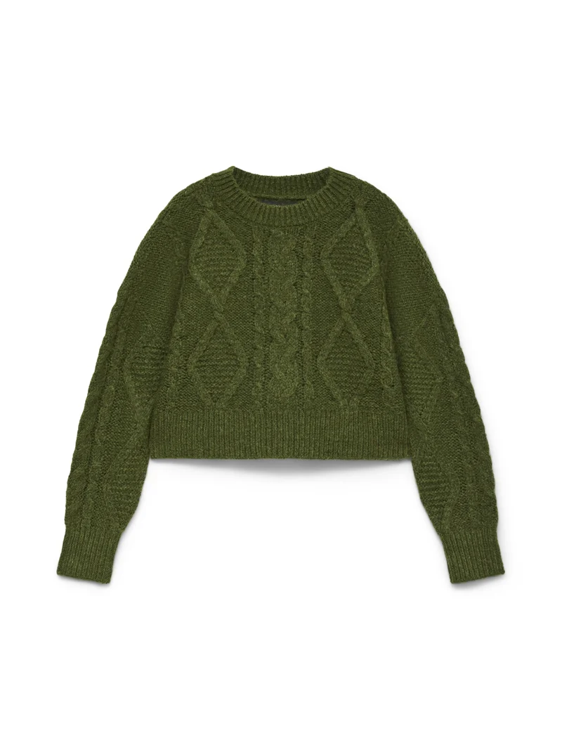 VMCHER LS O-NECK PULLOVER, Sphagnum/MELANGE