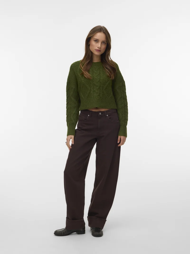 VMCHER LS O-NECK PULLOVER, Sphagnum/MELANGE