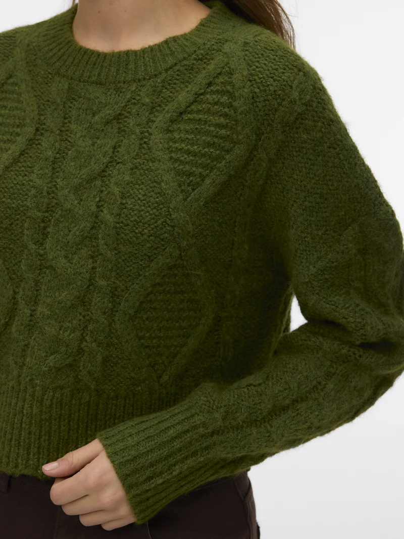VMCHER LS O-NECK PULLOVER, Sphagnum/MELANGE