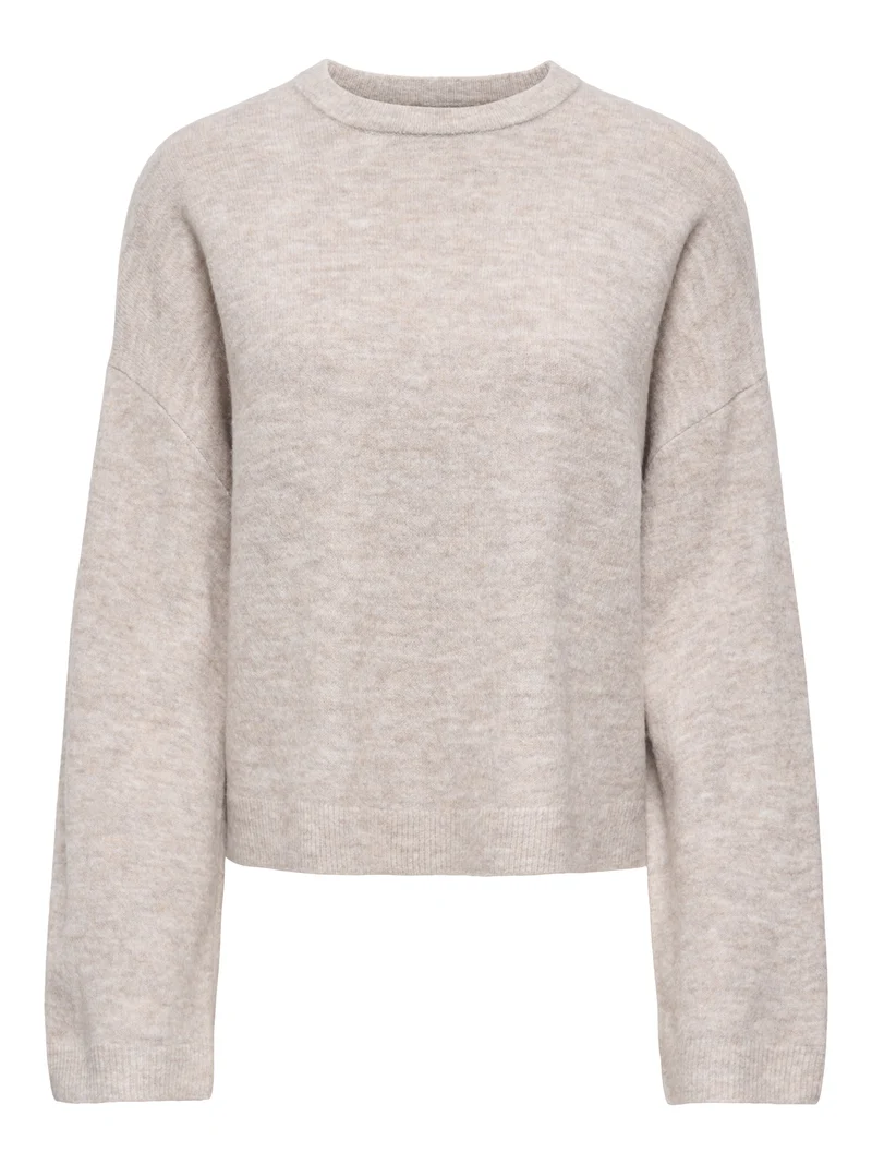ONLSIMONI L/S O-NECK PULLOVER KNT N, Pumice Stone/MELANGE