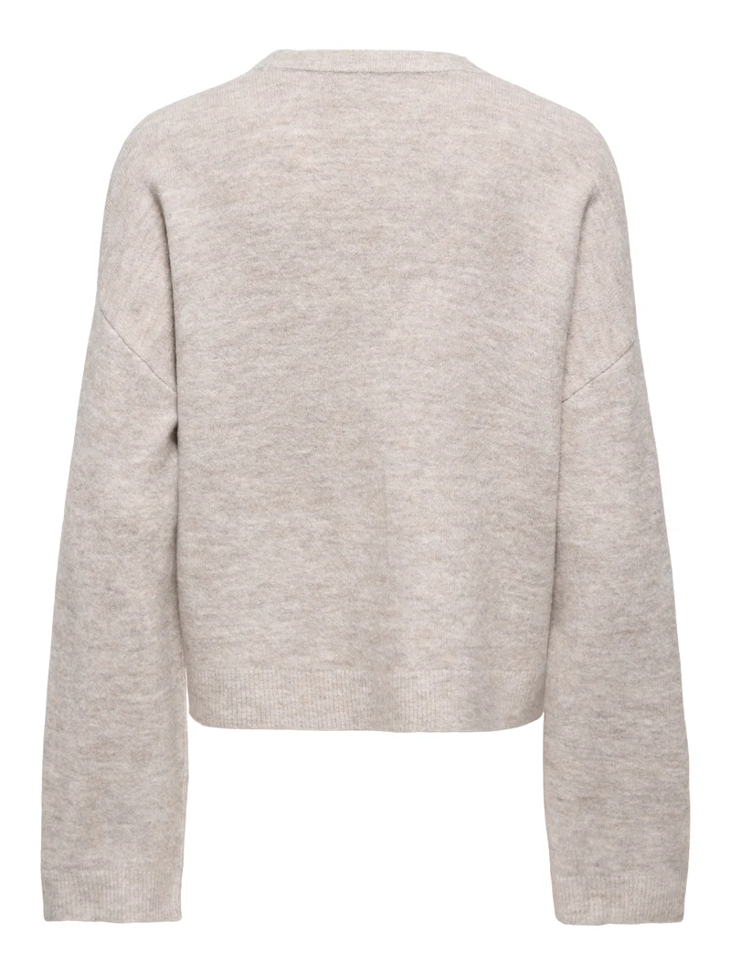 ONLSIMONI L/S O-NECK PULLOVER KNT N, Pumice Stone/MELANGE