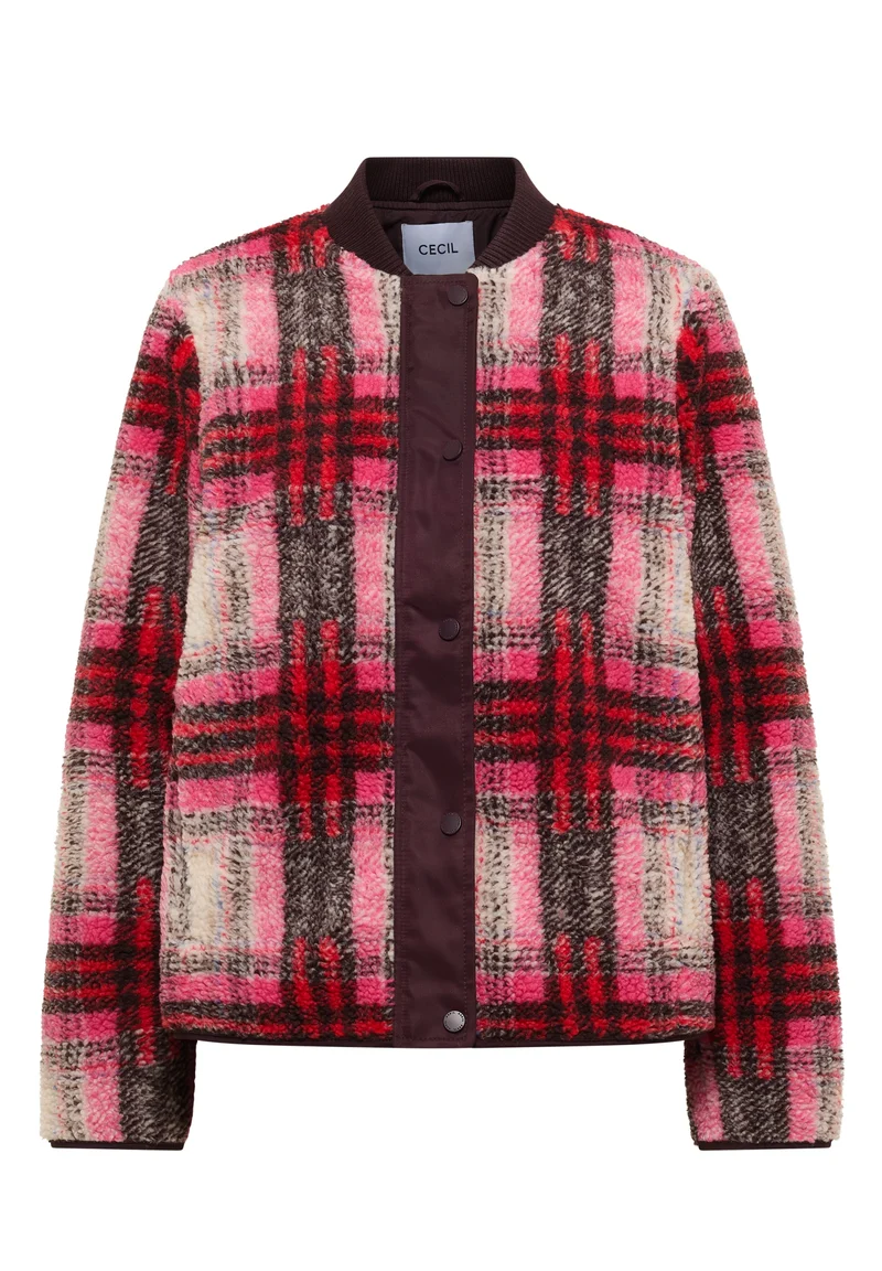 Check Matmix Teddy Blouson, berry red