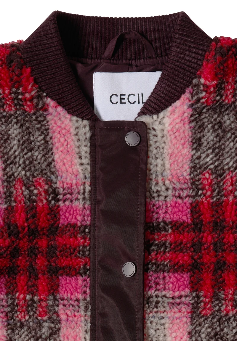 Check Matmix Teddy Blouson, berry red