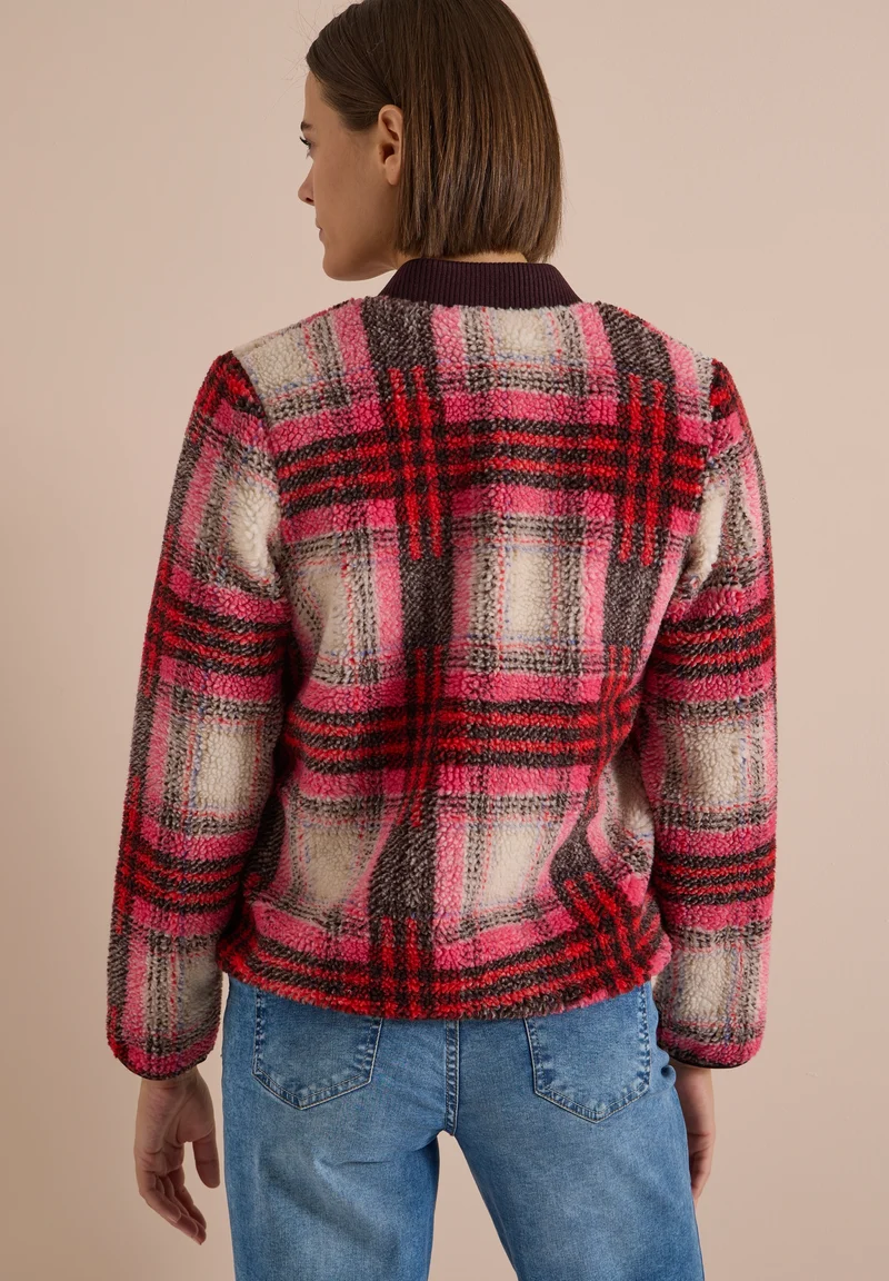 Check Matmix Teddy Blouson, berry red