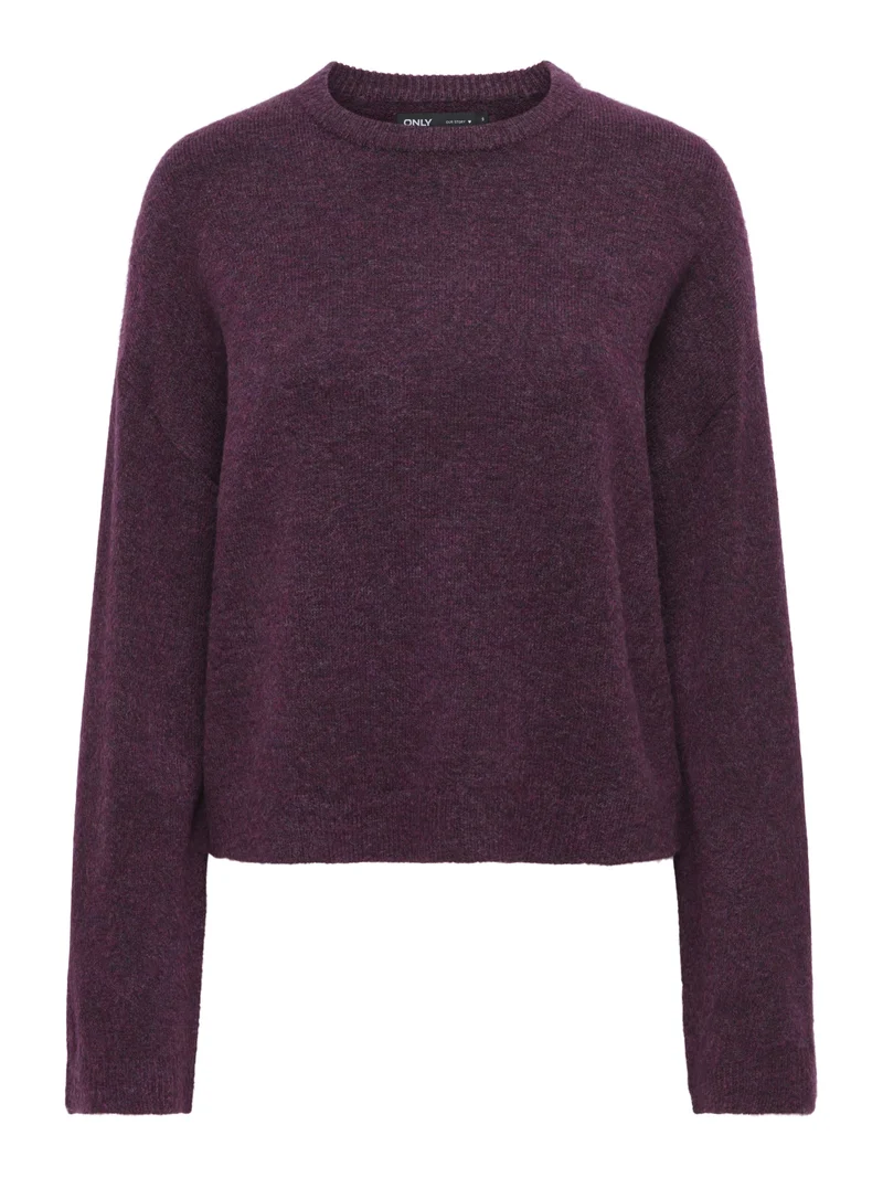 ONLSIMONI L/S O-NECK PULLOVER KNT N, Mauve Wine/MELANGE
