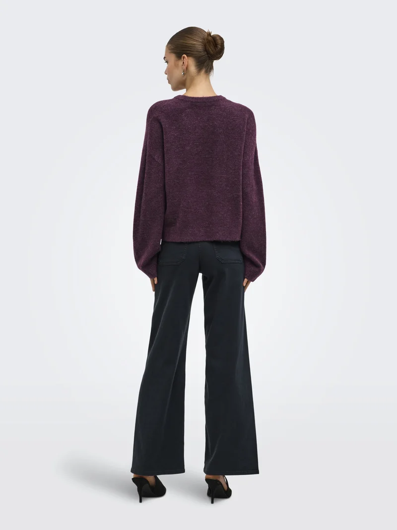ONLSIMONI L/S O-NECK PULLOVER KNT N, Mauve Wine/MELANGE