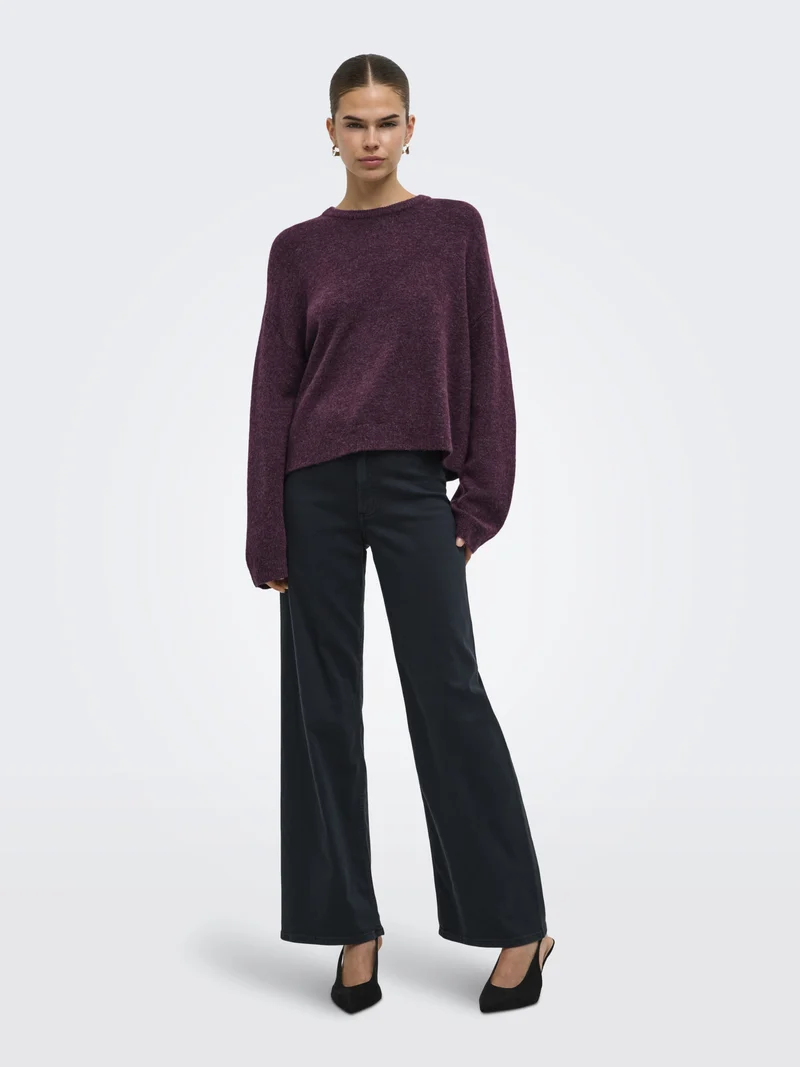 ONLSIMONI L/S O-NECK PULLOVER KNT N, Mauve Wine/MELANGE