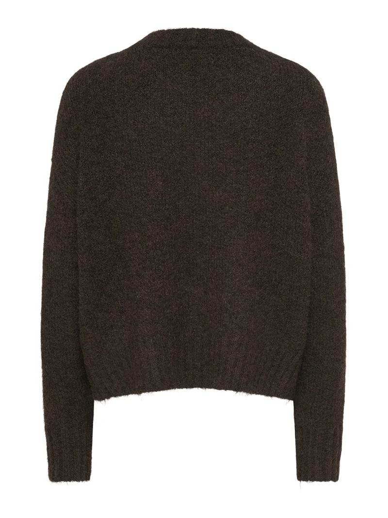 ONLFIONA LS LOOSE V-NECK KNT, Coffee Bean/Melange