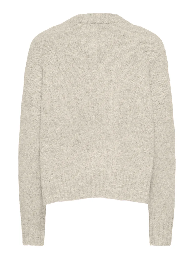 ONLFIONA LS LOOSE V-NECK KNT, Birch/Melange