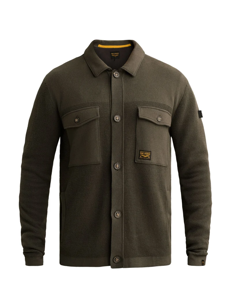 Button jacket cotton structure mix, Beluga