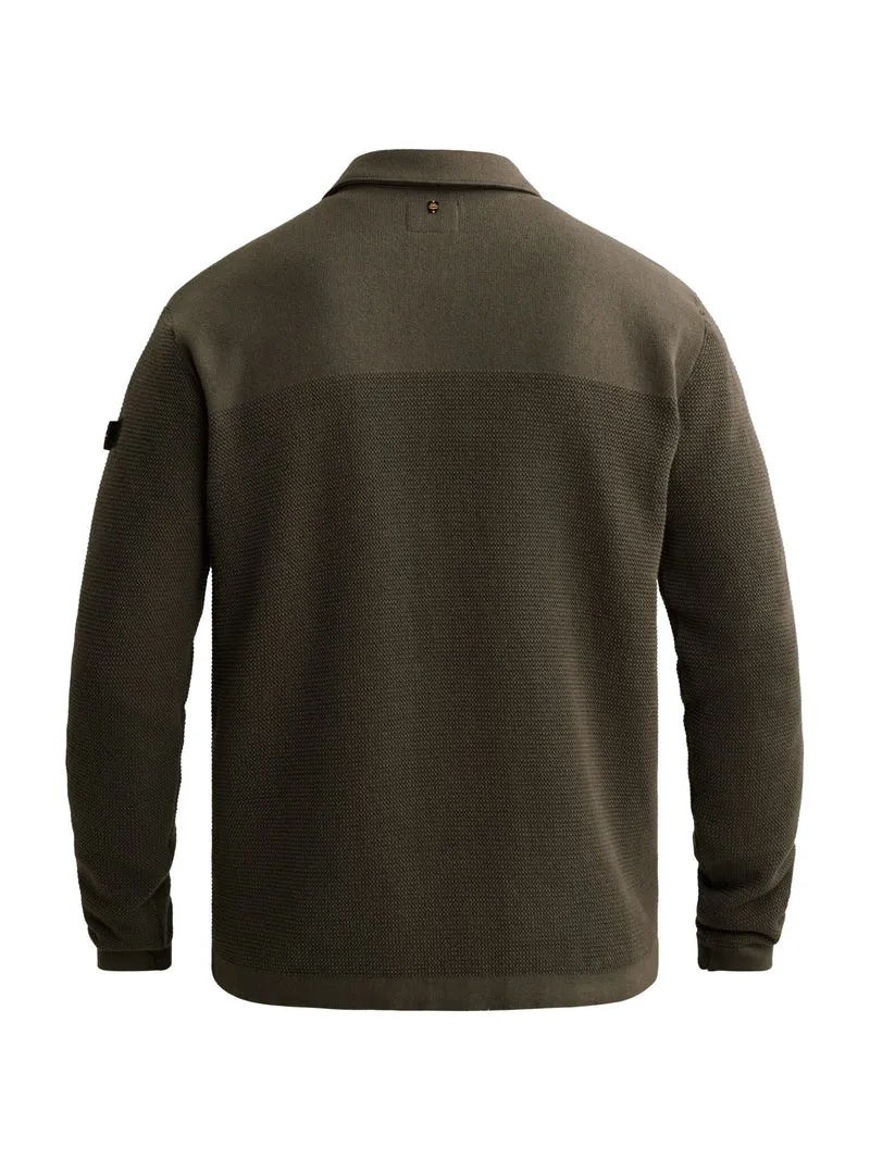 Button jacket cotton structure mix, Beluga