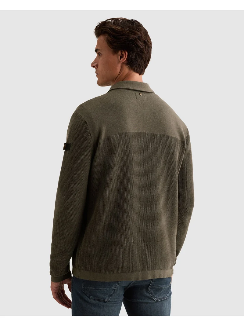 Button jacket cotton structure mix, Beluga