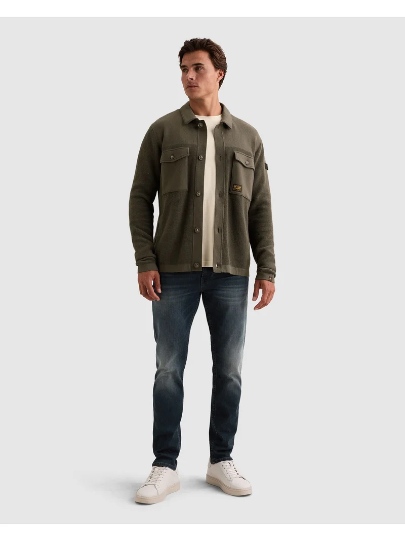 Button jacket cotton structure mix, Beluga