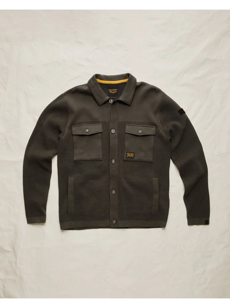Button jacket cotton structure mix, Beluga