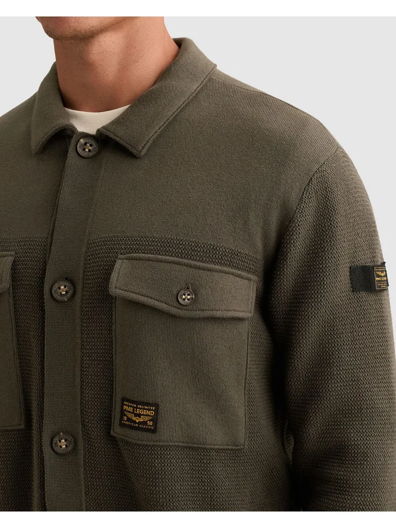 Button jacket cotton structure mix, Beluga