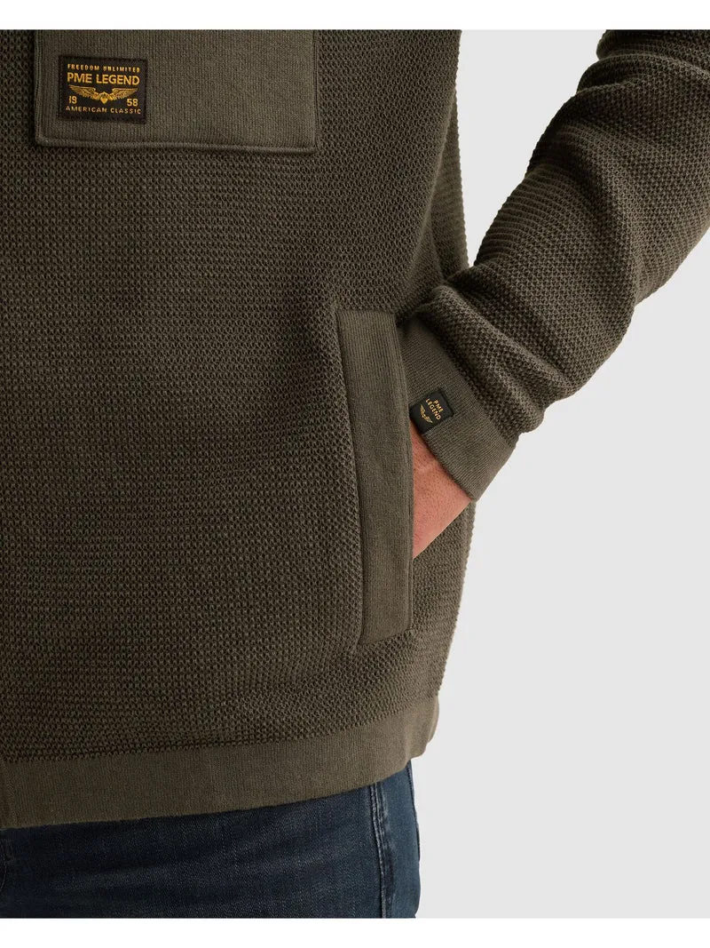 Button jacket cotton structure mix, Beluga