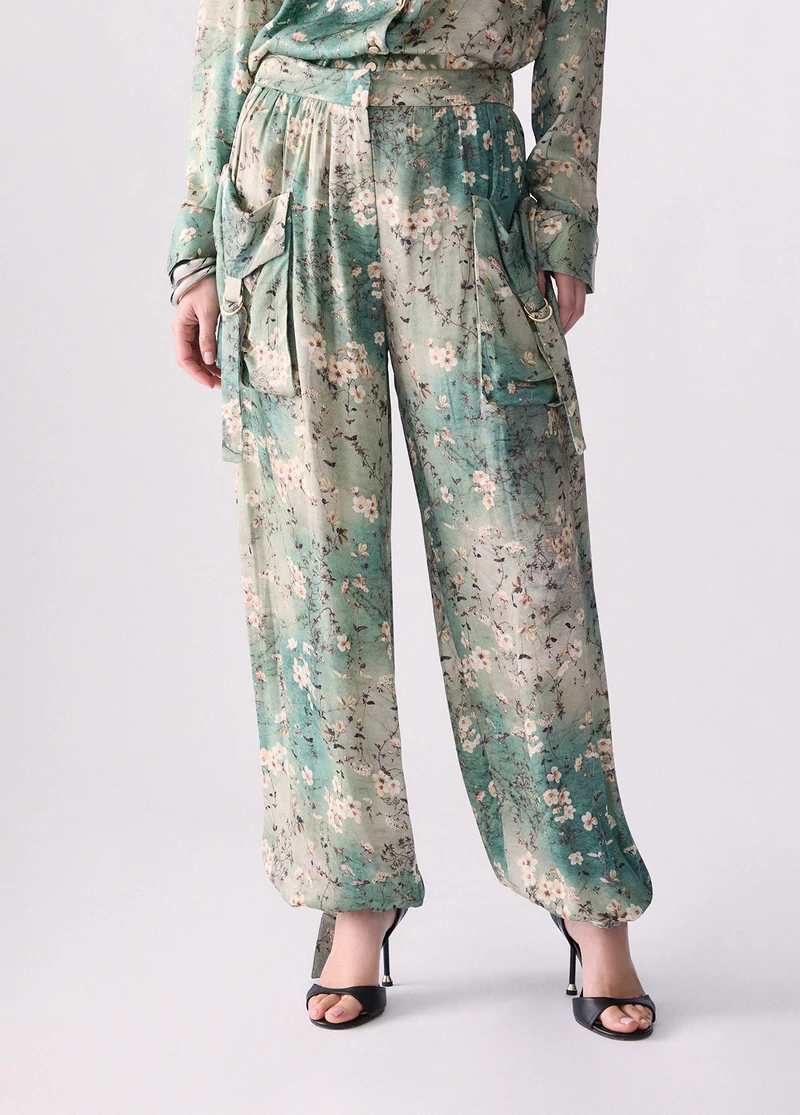 Printed Satin Trousers