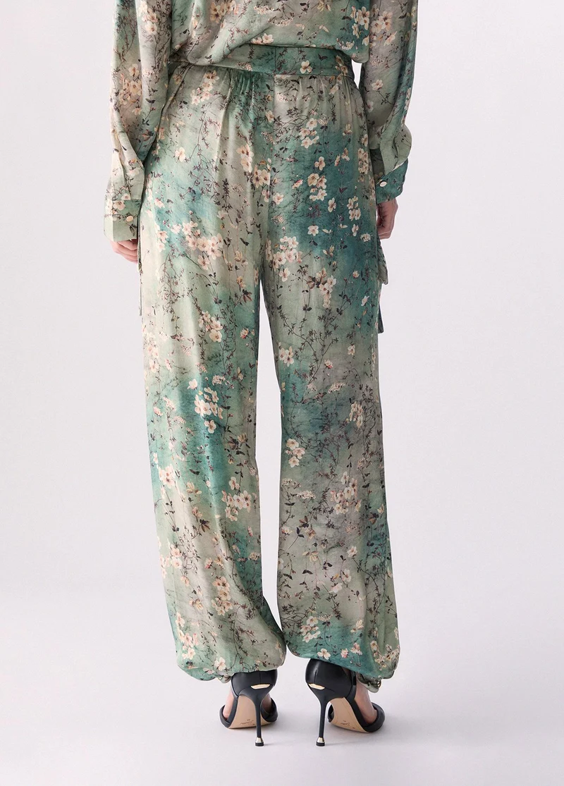 Printed Satin Trousers
