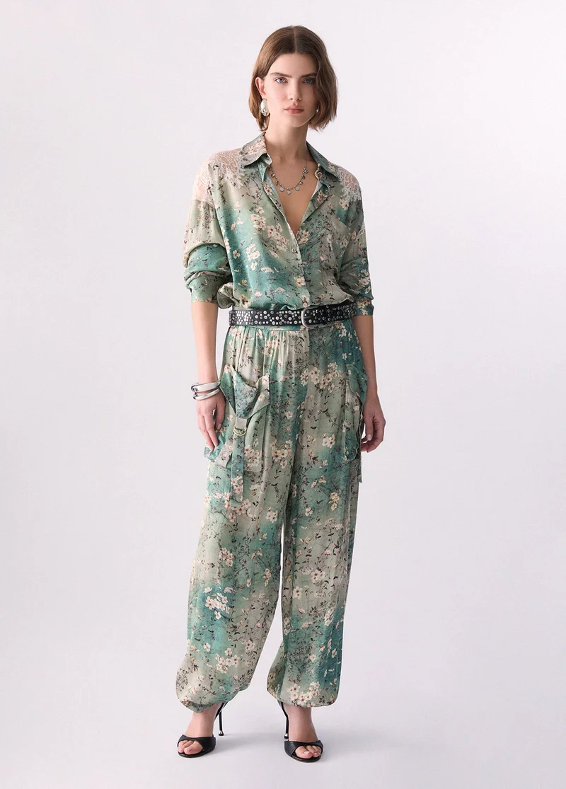 Printed Satin Trousers