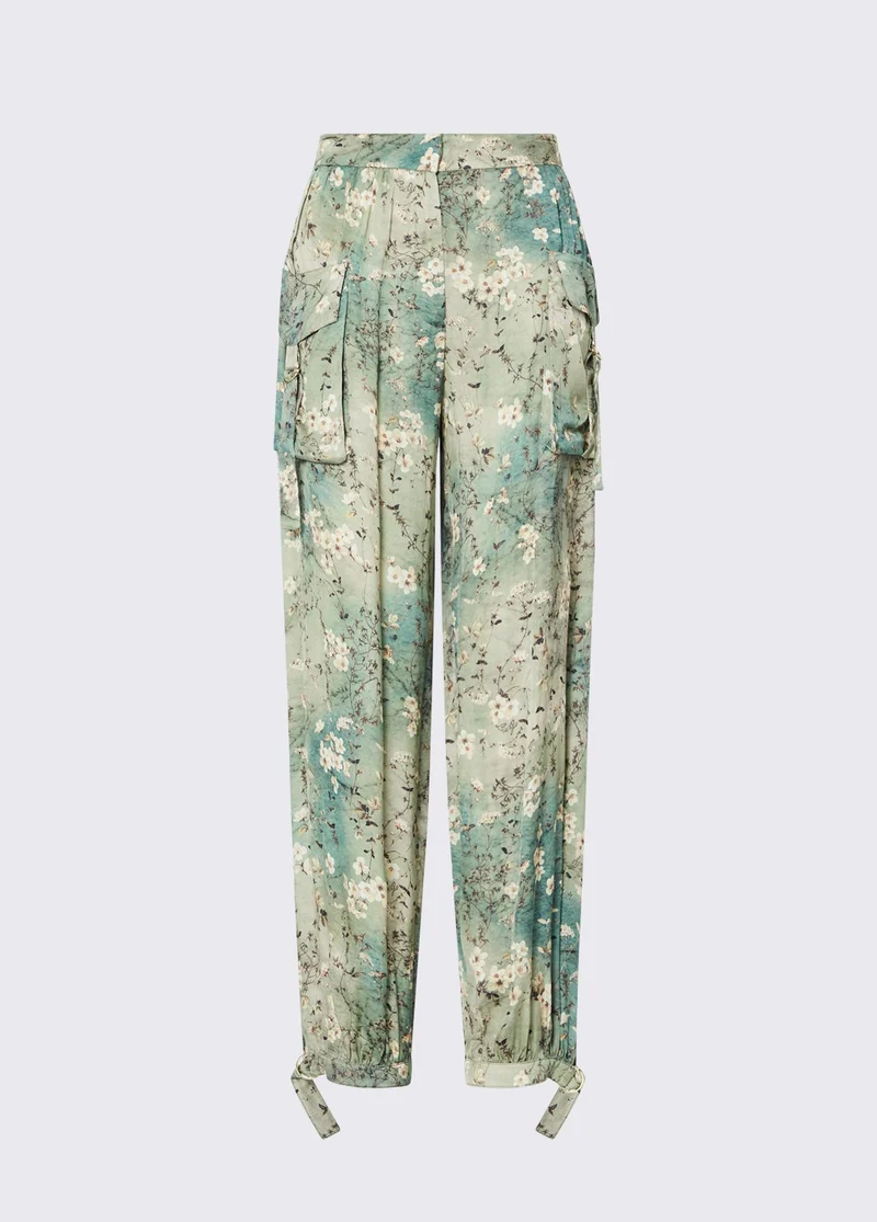 Printed Satin Trousers