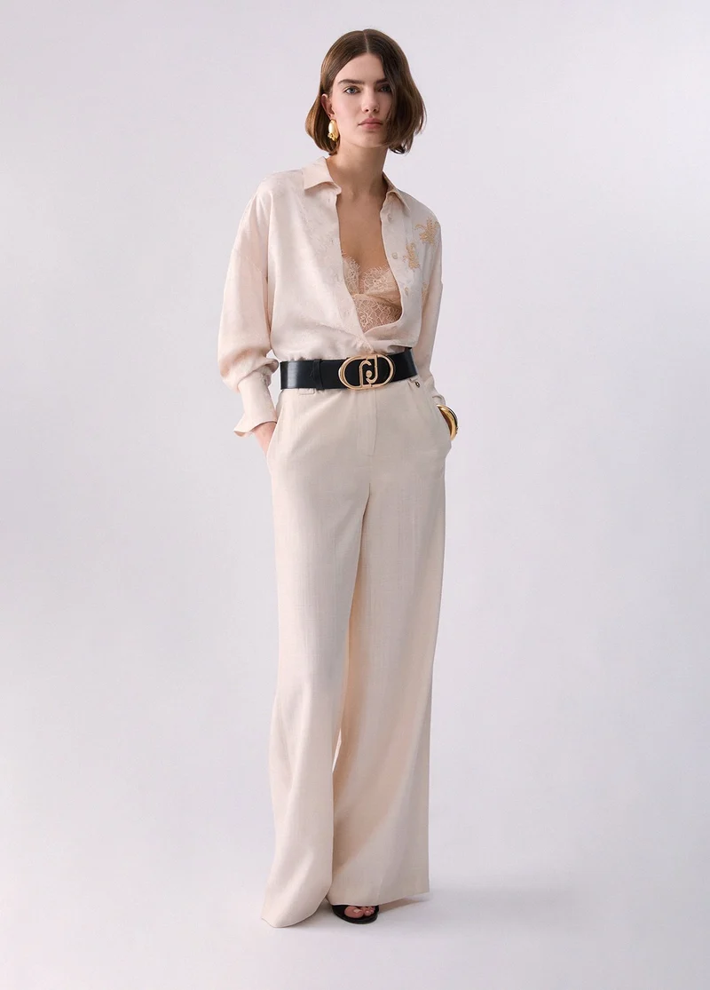 Flamed Viscose Trousers