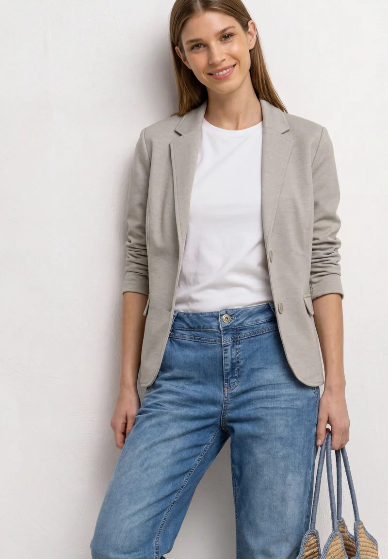 Street One - Basic Piqué Blazer - Farbe: clay sand