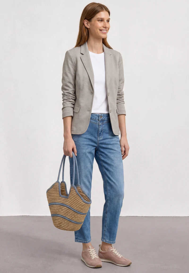 Street One - Basic Piqué Blazer - Farbe: clay sand