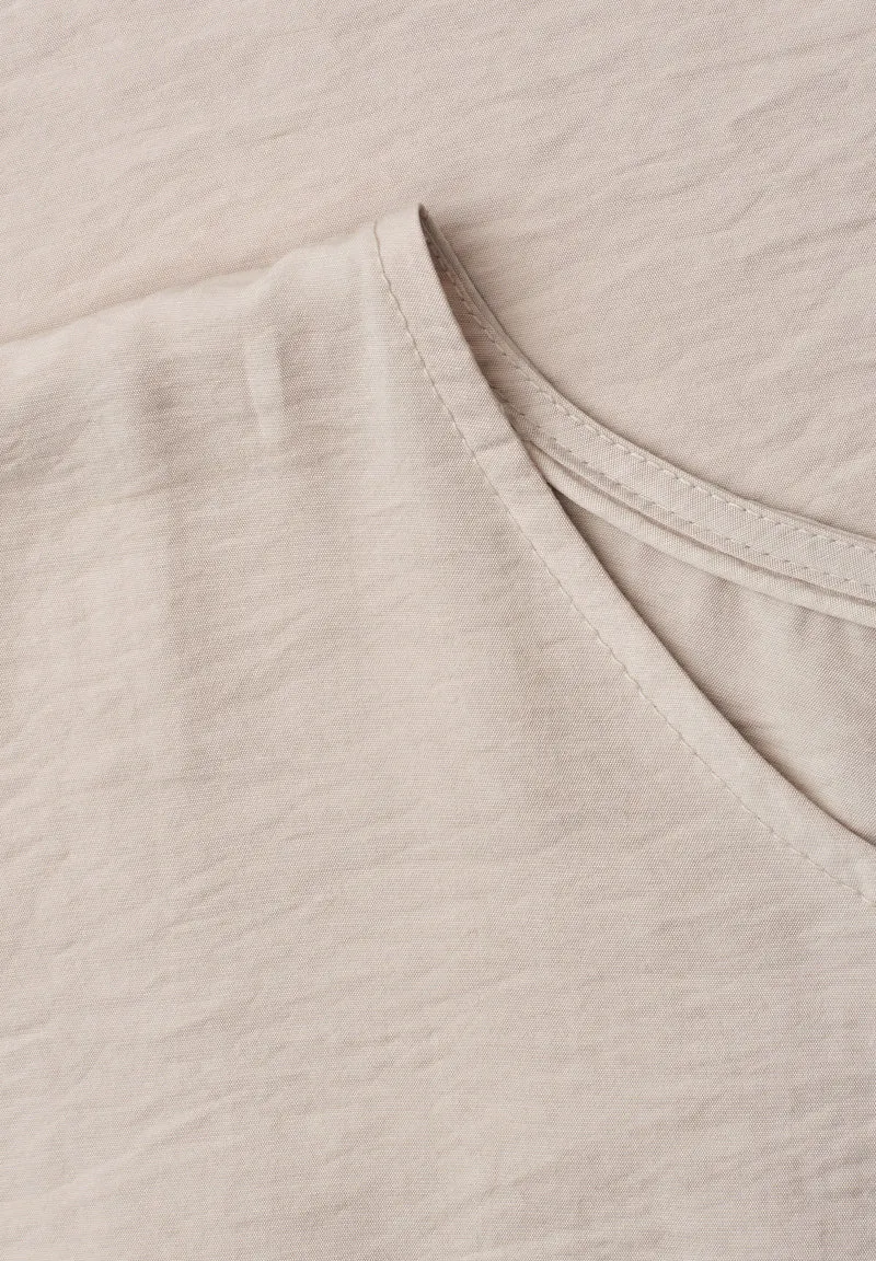 Street One - Dropped Shoulder Blusenshirt mit Rundhals - Farbe: clay sand