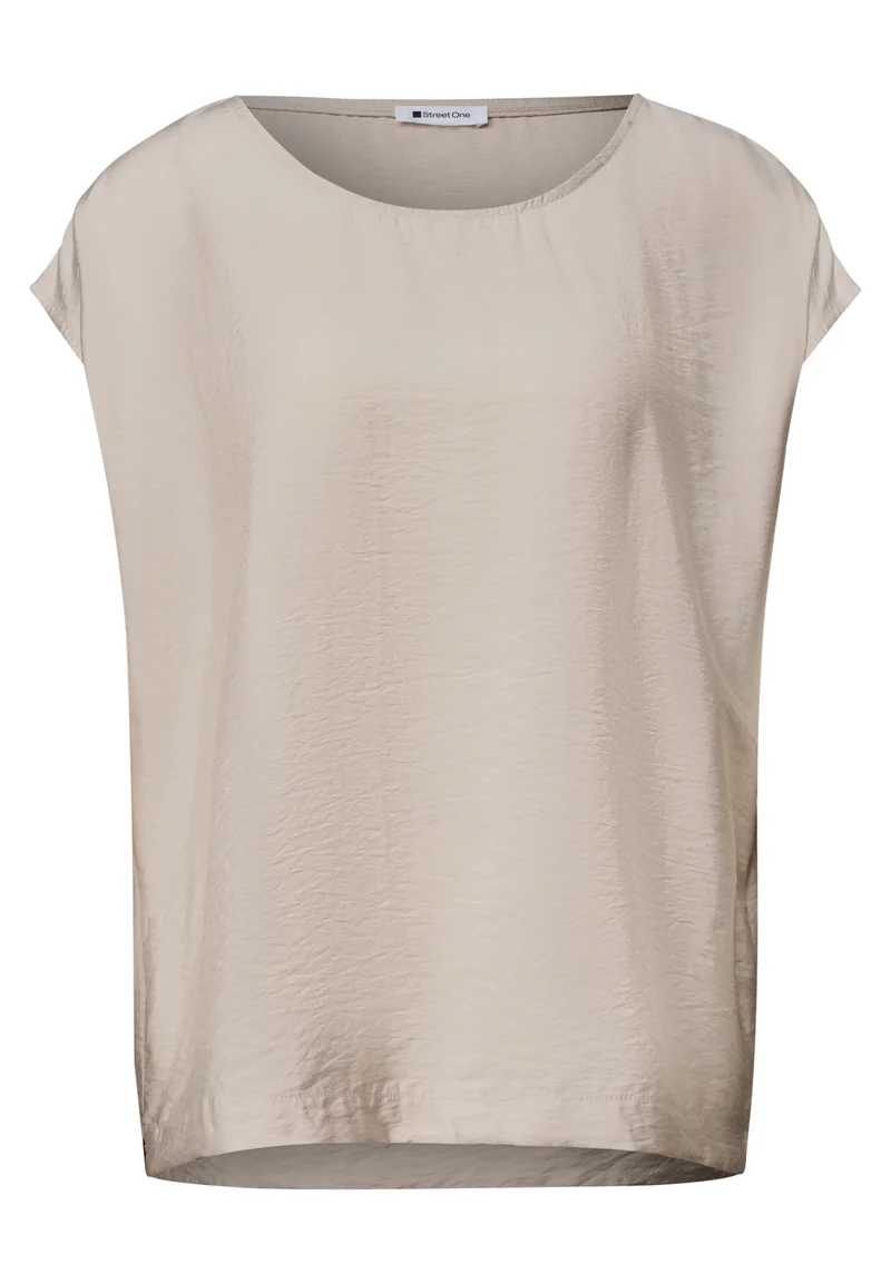 Street One - Dropped Shoulder Blusenshirt mit Rundhals - Farbe: clay sand