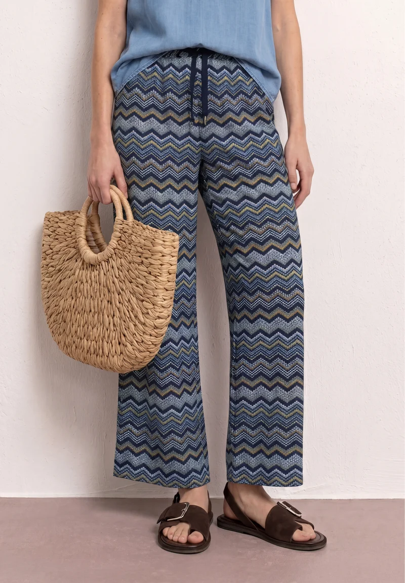 Street One - High Waist Wide Leg Hose im Loose Fit - Farbe: frozen wave