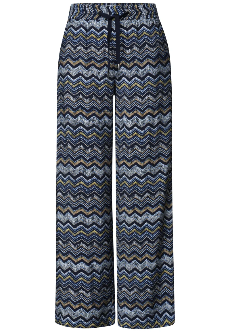 Street One - High Waist Wide Leg Hose im Loose Fit - Farbe: frozen wave