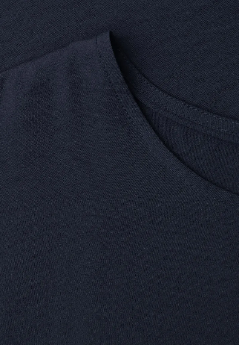 Street One - Dropped Shoulder Blusenshirt mit Rundhals - Farbe: deep blue