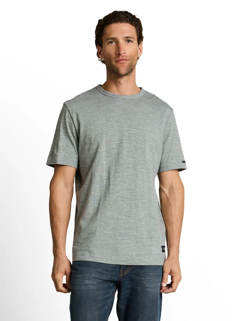 detailed fine striped t-shirt, green navy injected