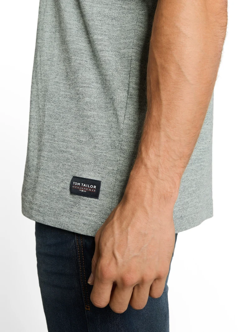 detailed fine striped t-shirt, green navy injected