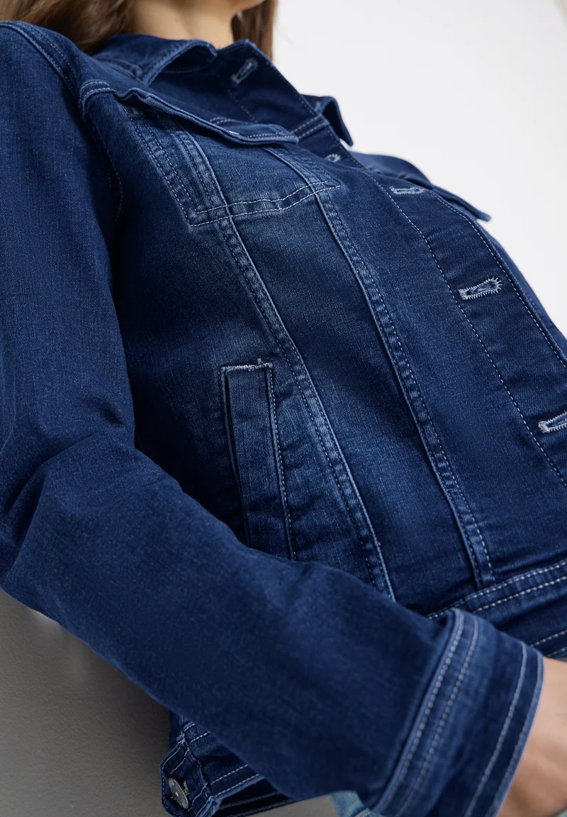 Style NOS Denim Jacket, mid blue wash
