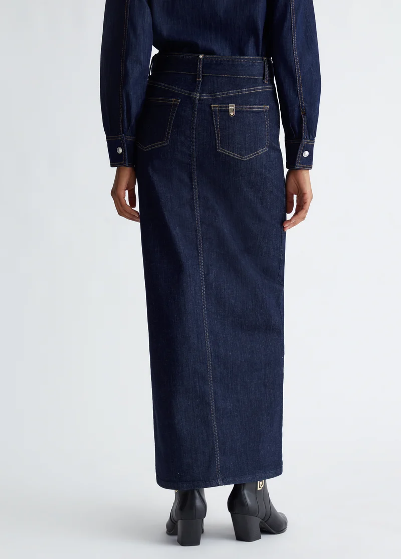 Denim Skirt with Belt