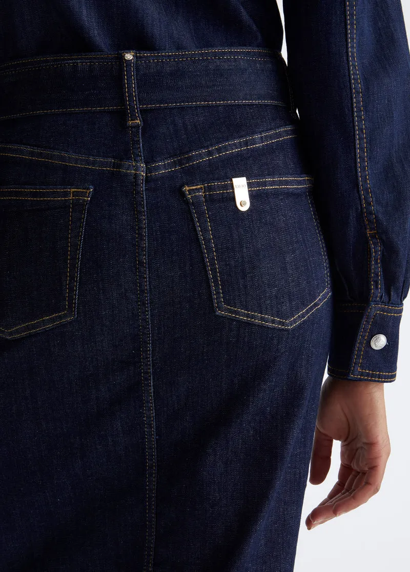 Denim Skirt with Belt