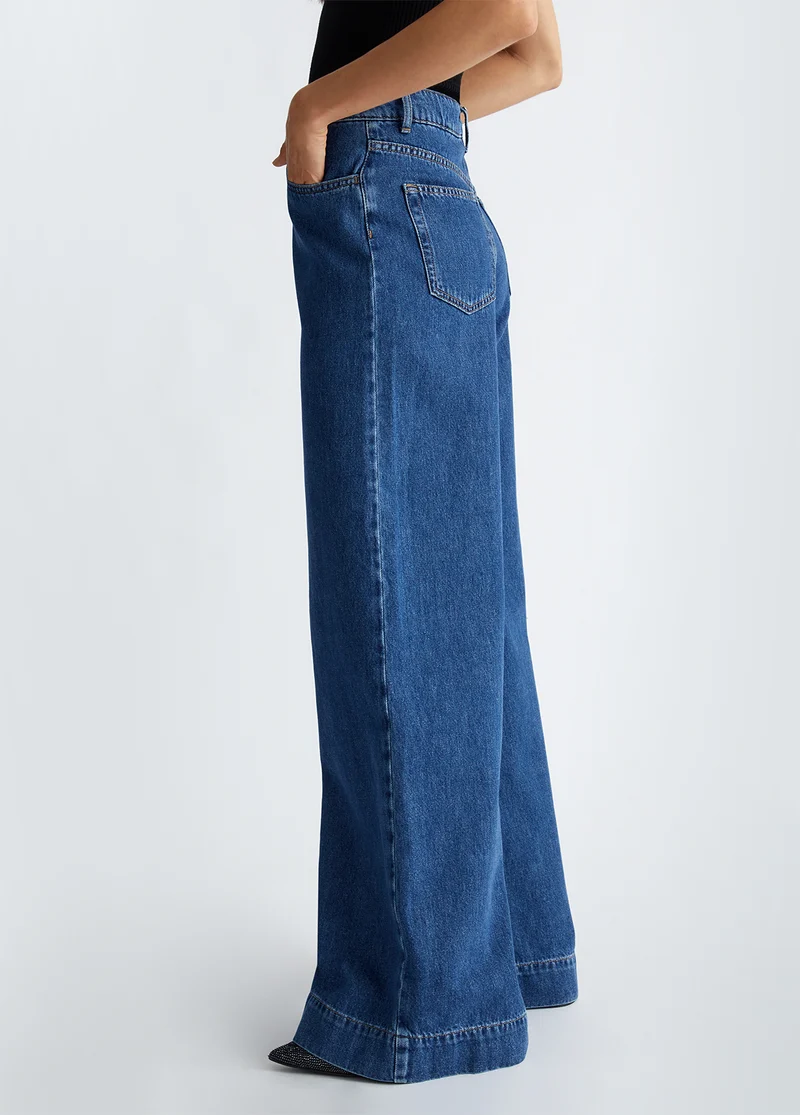 Flared cotton jeans