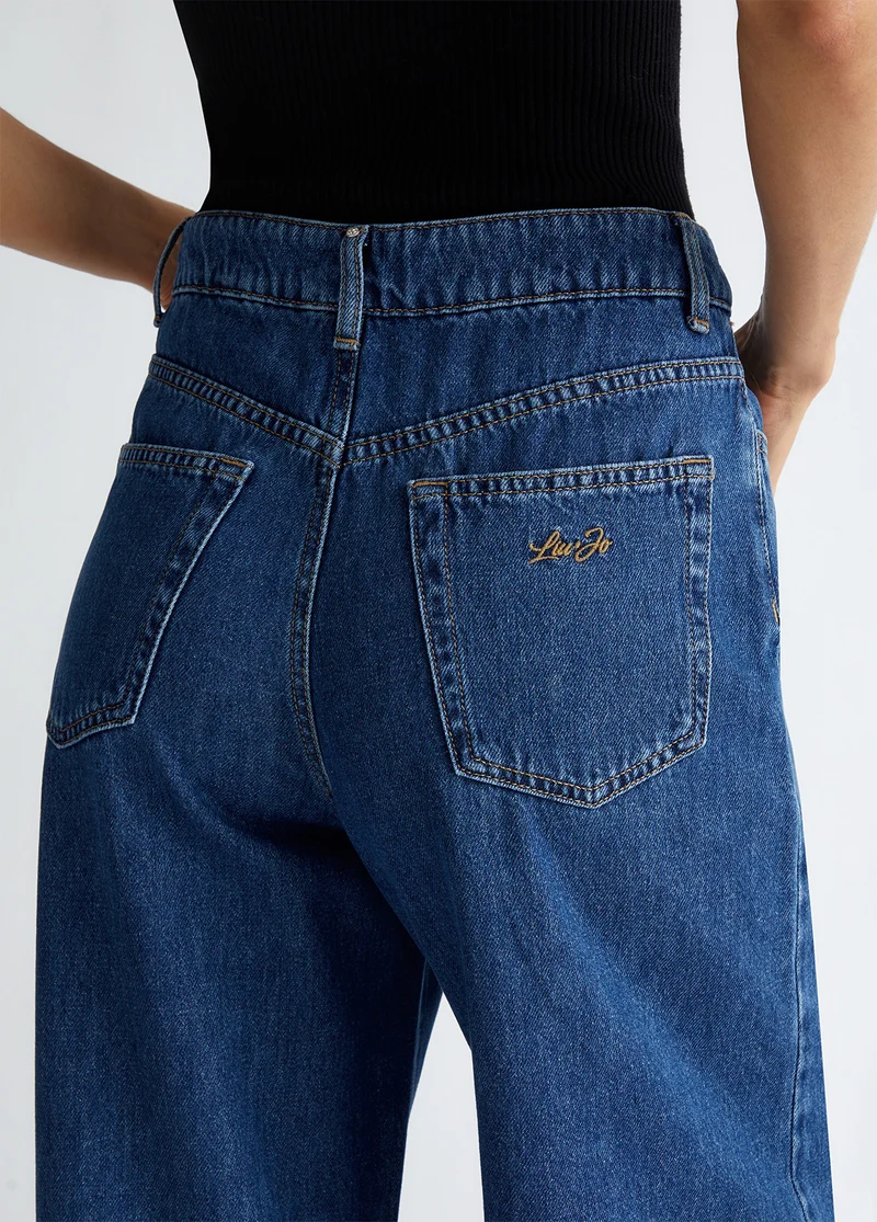 Flared cotton jeans