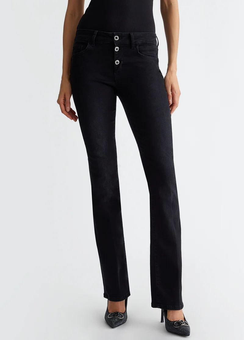 Bootcut jeans with buttons