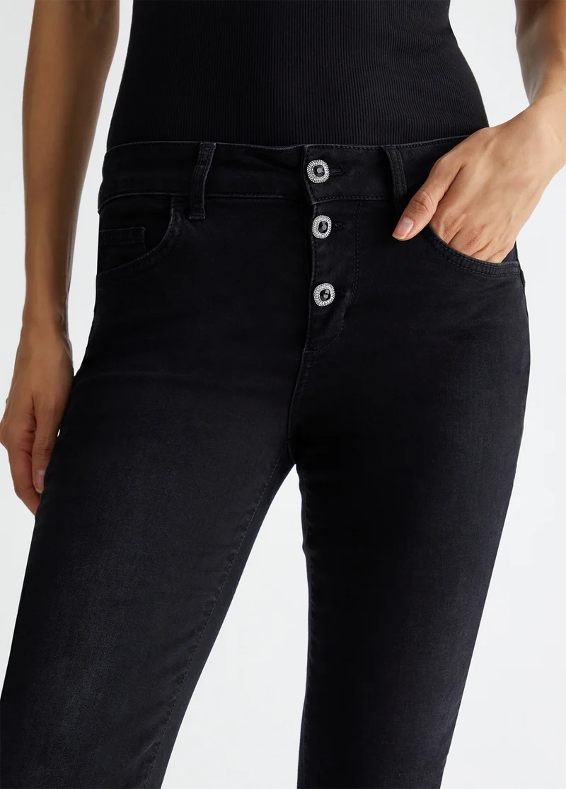 Bootcut jeans with buttons