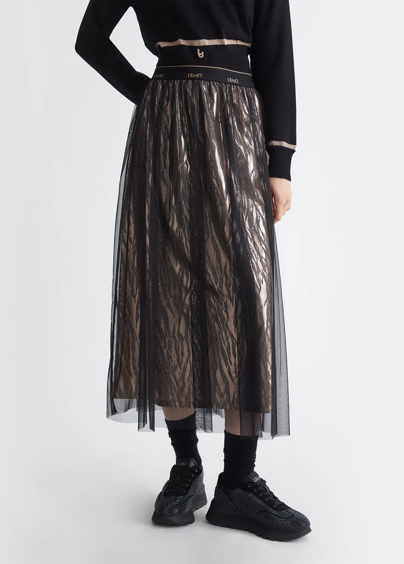 Animal-Print Jersey Skirt