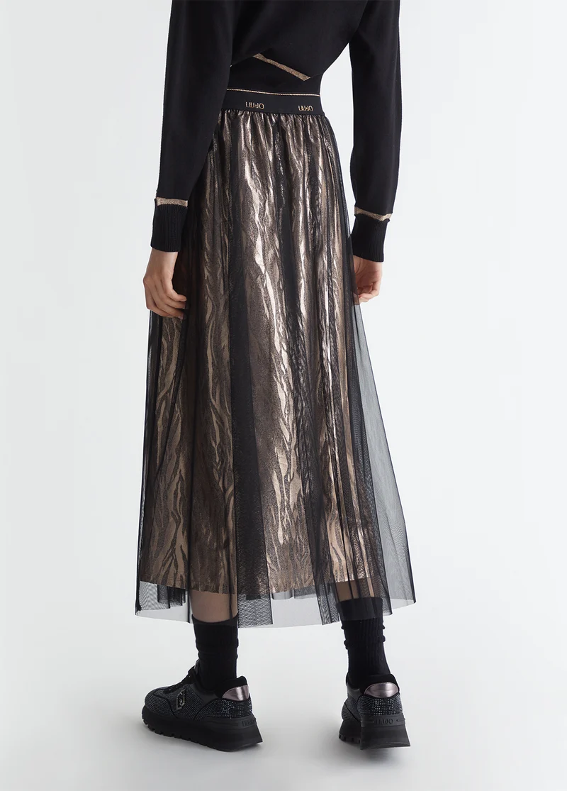 Animal-Print Jersey Skirt