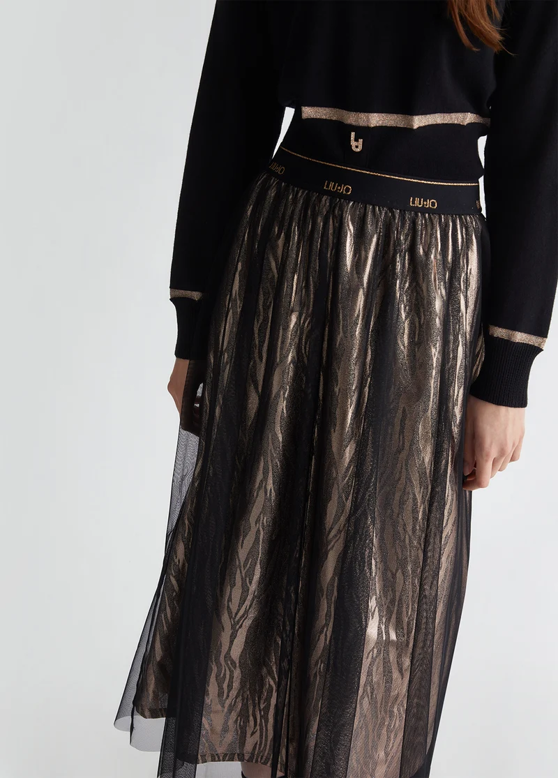 Animal-Print Jersey Skirt