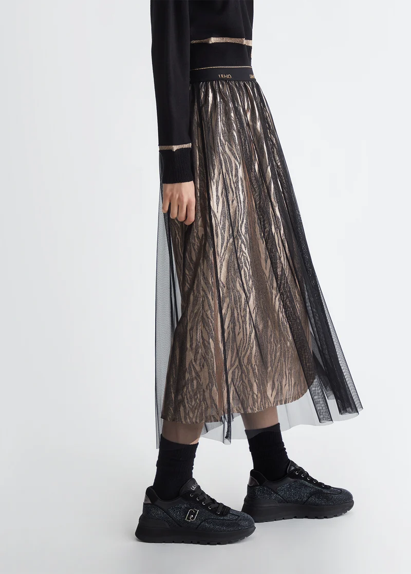 Animal-Print Jersey Skirt