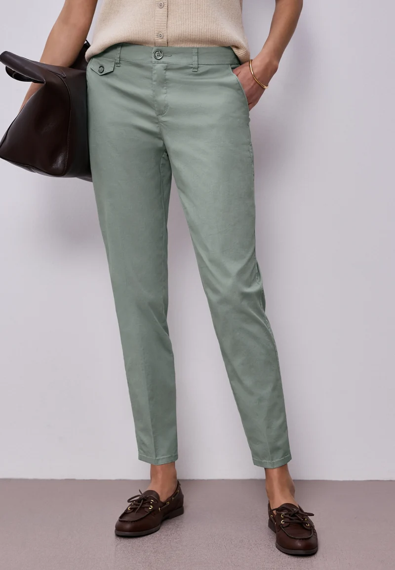 QR Chino peach Twill Co/Ea, dark mint green
