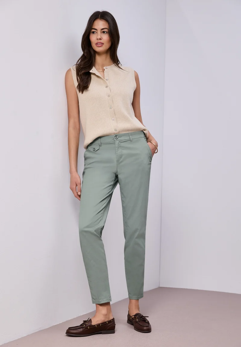 QR Chino peach Twill Co/Ea, dark mint green