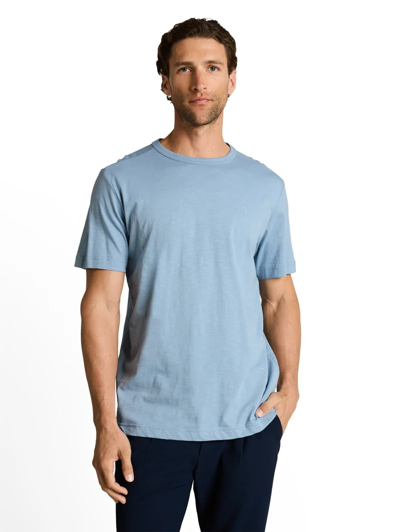 t-shirt with print, mountain spring blue