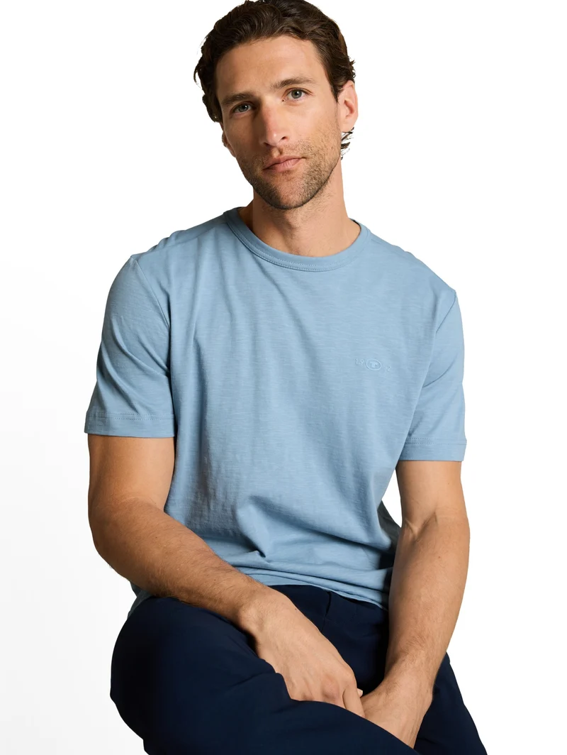 t-shirt with print, mountain spring blue