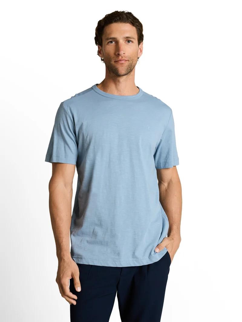 t-shirt with print, mountain spring blue